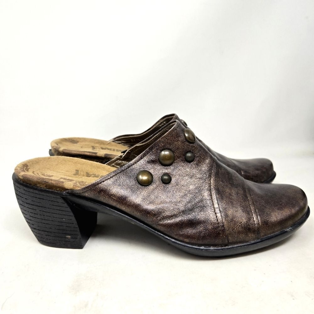 ROMIKA Metallic Studded Heel‎ Mule Clogs Size 41